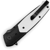 BTKG62A Couteau Bestech Swordfish Button Lock | Lame Acier 14C28N PVD Black (HRC 58-60) | Manche Plaquettes Black & White G10 | Button Lock | Livraison Gratuite