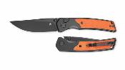 BTKMK16D Bestechman Icebreaker – Couteau pliant Button Lock Lame Acier D2 Satin Manche Black Aluminum & Orange G10 - Livraison Gratuite