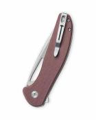 BTKMK18C  Bestechman Whalefin | Couteau Pliant Lame Drop Point Acier D2 Satin/Stonewash | Manche Brown G10 Button Lock - Livraison Gratuite