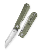 BTKMK20B — Couteau Pliant Bestechman Curvee Liner Lock Lame Acier AEB-L Two-Tone Manche Plaquettes G10 Vert Front Flipper Thumb Stud Livraison Gratuite