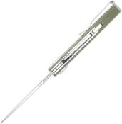 CBTSCTGRVOD — Couteau Cobratec Knives EDC Scout Button Lock Lame Acier VG-10 Drop Point Satinée Manche Grivory Vert OD Livraison Gratuite