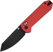 CIVC230732 — Couteau Civivi Yonder Lame Acier 14C28N 58-60 HRC Black Stonewash Drop-Point Manche G10 Rouge Crossbar Lock - Livraison Gratuite