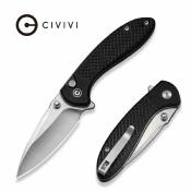 CIVC240311 CIVIVI Faeger – Couteau Pliant Button Lock | Lame Drop Point 14C28N Satinée | Manche G10 Noir - Livraison Gratuite