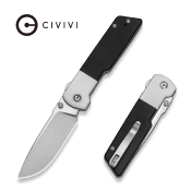 CIVC25035C1 — Couteau de poche CIVIVI Zygon Lame Acier Nitro-V Drop Point Satiné Manche G10 Blanc et Noir Top Crossbar Lock Livraison Gratuite