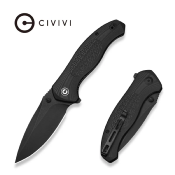 CIVC250371 — Couteau CIVIVI Vyrent Lame Acier Nitro-X7 Drop Point Black Stonewashed Manche Plaquettes G10 Noir Liner Lock Thumb Stud - Livraison Gratuite