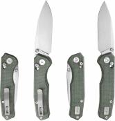 CMB18A CMB Made Knives Explorer CMB-18A – Couteau Pliant EDC Axis Lock Lame Drop Point 14C28N Manche Micarta OD Green - Livraison Gratuite