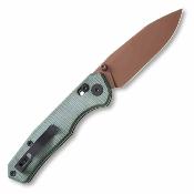 CMB18G Couteau Pliant CMB Made Knives Explorer Lame Acier 14C28N Drop Point Manche Micarta Vert Axis Lock - Livraison Gratuite