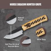 CTK102238SK Couteau Condor Norse Dragon Hunter Lame Acier 14C28N Manche en Hickory Américain Étui en Cuir Made Salvador - Livraison Gratuite