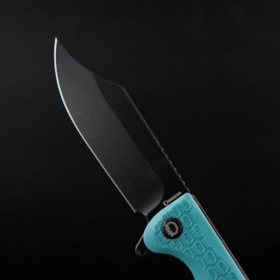 DGRPWTFBW Daggerr Knives Powie | Couteau Pliant Lame Clip Point Acier 8Cr14MoV Black Stonewash | Manche FRN Bleu Clair  - Livraison Gratuite