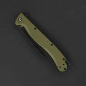 DGRTPFOLBW — Couteau Pliant Daggerr Toothpick Linerlock Lame Acier 8Cr14MoV Black Stonewash Manche ABS Texturé Vert OD Thumb Stud Livraison Gratuite