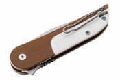 FKCDF020 Couteau Finch Devil’s Finger Claymore Lame Acier 14C28N Satin Stonewash Manche G10 Brown/White Linerlock – Livraison Gratuite