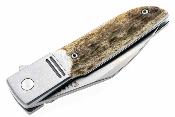 FKCGS905 Couteau Finch Geneva Spur Lame Acier 154CM Wharncliffe Manche Acier/Corne - Livraison Gratuite