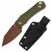 G1058A3 Tenable Loki Couteau Lame Wharncliffe Acier D2 Rose Gold | Manche Olive Green G10 - Livraison Gratuite Housse Kydex