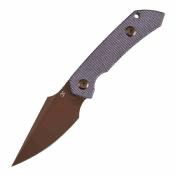 G3034A5 Kansept Fenrir | Couteau Lame Harpon Acier D2 Rose Gold | Manche Purple Micarta Housse Kydex - Livraison Gratuite 