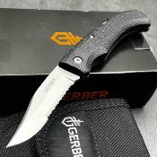 G6151G Couteau Gerber GatorMate Lockback Clip Point Acier 440 Manche Kraton Etui Nylon USA - Livraison Gratuite