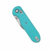 GEO2401G GEO Knife Ethereal Cutter – Couteau pliant Lame Acier M390 Clip Point Manche G10 Tiffany Blue Axis Lock - Livraison Gratuite