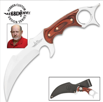 GH5099 Gil Hibben Karambit Bloodwood Lame 5Cr15MoV Etui Cuir - Livraison Gratuite