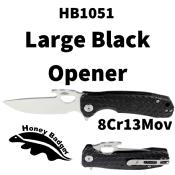 HB1051 Couteau Honey Badger Drop Point Opener Large Lame Acier 8Cr13MoV IKBS - Livraison Gratuite