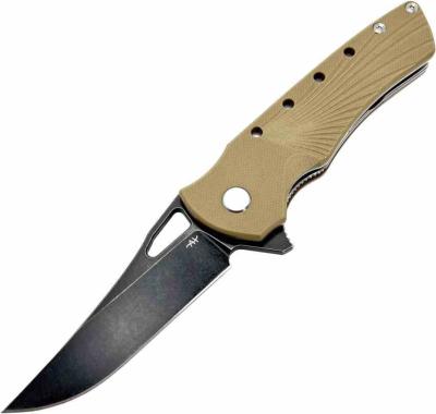 HBKBLKBT Heibel Knives - Couteau Blackhawk Desert Tan Manche G-10 Lame Acier D2 Clip Point Linerlock - Livraison Gratuite