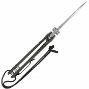 J1966GN CJRB Tundra - Couteau Pliant Drop Point Acier D2 | Manche G10 Vert | Flipper | Liner Lock - Livraison Gratuite
