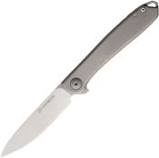 KARB109 Karbon Tidbit - Couteau Pliant Frame Lock | Lame Drop Point Satin CPM S35VN | Manche Titane Gris IKBS - Livraison Gratuite