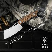 KI1065A4 Couteau Kizer Little Rhino - Lame Cleaver Acier AEB-L - Manche Burlap Micarta Etui Kydex - Livraison Gratuite