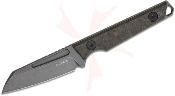 KI1079A2 Kizer Phasmids – Couteau Fixe Compact | Lame Sheepsfoot AEB-L Noire | Manche Richlite Chocolate Glacier | Étui Kydex - Livraison Gratuite