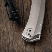 KI34902CDA1 Kizer T1 |  Couteau Pliant Lame Drop Point Acier M390 Satin | Manche Titanium Clutch Lock - Livraison Gratuite