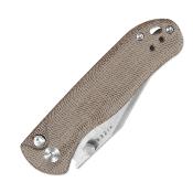 KIV36192CC1 Couteau Kizer Drop Bear 2 Lame Acier Nitro-V - Manche Micarta Naturel - Sécurité Button Lock - Livraison Gratuite
