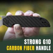 KIV3637A2 Couteau Kizer Varatas Lame Nitro-V Satinée Manche G10 Carbone Noir – Liner Lock – Livraison Gratuite