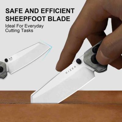 KIV3693A3 Kizer Madrac – Couteau Lame Acier Nitro-V Reverse Tanto Manche Norplex Black Clutch Lock Thumb Stud Clip – Livraison Gratuite