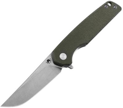 KKNJ145SGN Couteau Pliant Klaken Drift Pro Lame Acier 14C28N Manche Micarta Vert Linerlock Flipper - Livraison Gratuite
