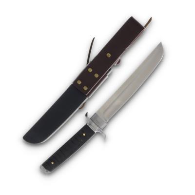 KO049 Couteau Komoran Warlord Lame Tanto Acier Satin Manche Bois Ébène Etui Cuir/Kydex - Livraison Gratuite