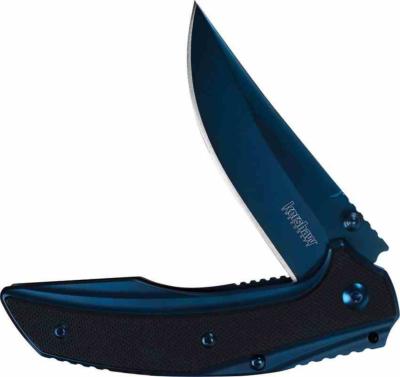 KS8320ACAX Couteau Pliant Kershaw Outright | Lame Upswept Acier 8Cr13MoV Blue PVD | Frame Lock & Manche Acier Blue PVD & G10 - Livraison Gratuite