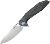 KUB235G — Couteau Kubey Nova Framelock Acier Sandvik 14C28N 58-60 HRC Bead Blast Drop-Point Manche Titane Flammé EDC Livraison Gratuite