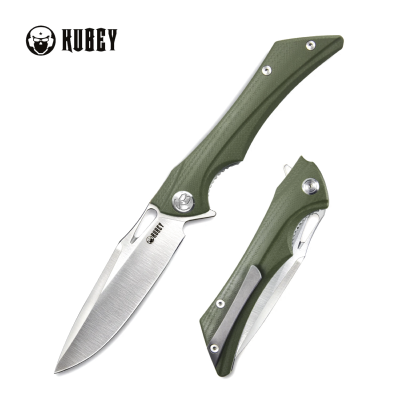 KUB245B Couteau Kubey Raven OD Green Lame AUS-10 IKBS Linerlock Clip - Livraison Gratuite 