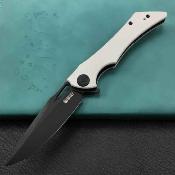 KUB245F – Couteau Kubey Raven Lame Acier AUS-10 Manche G10 Ivory Linerlock IKBS - Livraison Gratuite
