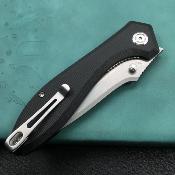 KUB314F Kubey Ruckus – Couteau Liner Lock | Lame Drop Point AUS-10 | Manche G10 Noir | Bearing - Livraison Gratuite