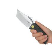 KUB402D Kubey Hamster Black – Couteau Pliant Frame Lock | Lame Clip Point Satin 14C28N | Manche Titane KIVT - Livraison Gratuite