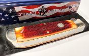 QAWB206L Couteau Queen Lame Clip/Spey Acier 1095HC Manche Os Amber Winter Made USA - Livraison Gratuite