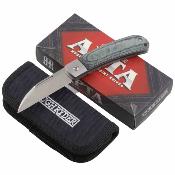 RR2285 Rough Rider APTA Warncliffe – Couteau pliant lame acier VG‑10 manche micarta bleu, slip joint – Livraison Gratuite