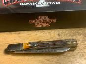 RR2526 Couteau Rough Ryder Doctor’s Knife | Lame Spear Point Acier Damas | Manche Os Cannelle Slipjoint - Livraison Gratuite