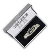 RR2575  Couteau Rough Ryder Whittler Clip Point Acier 440 Manche Black Stag-Bone Slip Joint - Livraison Gratuite