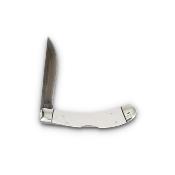RR2665 Couteau Rough Rider Tuxedo Series Bow Trapper Lame Clip Point Acier 440 Manche Micarta Blanc -  Livraison Gratuite