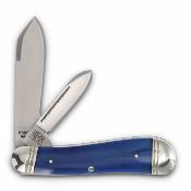 RRR049 Couteau Pliant Rough Ryder Reserve Hog Leg Peanut Blue Smooth Bone Lame Acier D2 Manche Os Bleu Collector - Livraison Gratuite