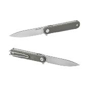 RS8061AG Real Steel Iris Green – Couteau Pliant Liner Lock | Lame Drop Point 12C27 IKBS | Manche G10 - Livraison Gratuite