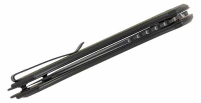 S24082A2 Couteau SENCUT Squiggy Lame Acier 9Cr18MoV Manche en G-10 Noir/Vert Pivot Button Lock - Livraison Gratuite
