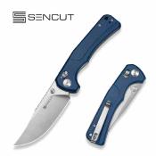 S25001A2 SENCUT Slybolt Blue – Couteau Pliant EDC Thumb Stud & Crossbar Lock Lame Clip Point 9Cr18MoV Manche Micarta Blue - Livraison Gratuite