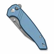 S250683 SENCUT Selkyris Blue | Couteau Lame Wharncliffe Acier D2  | Manche Blue Alu Button Lock - Livraison Gratuite