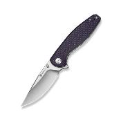 S251043 SENCUT Vyrce Lame Acier D2 Satin Manche Micarta Purple Canvas Linerlock Thumb Stud - Livraison Gratuite